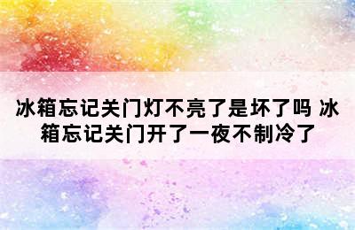 冰箱忘记关门灯不亮了是坏了吗 冰箱忘记关门开了一夜不制冷了